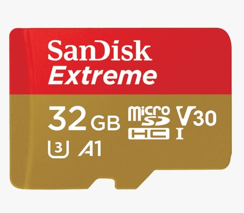 Picture of SANDISK EXTREME MICROSDHC SQXAF 32GB V30 U3 C10 A1 UHS-1 100MB/S R 60MB/S W 4X6 SD ADAPTOR LIFETIME LIMITED