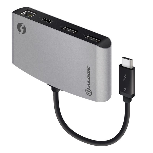 Picture of ALOGIC THUNDERBOLT 3 DUAL DISPLAY PORTABLE DOCKING STATION WITH 4K - SPACE GREY