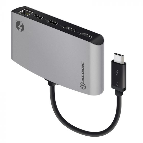Picture of ALOGIC THUNDERBOLT 3 DUAL HDMI PORTABLE DOCKING STATION WITH 4K - SPACE GREY