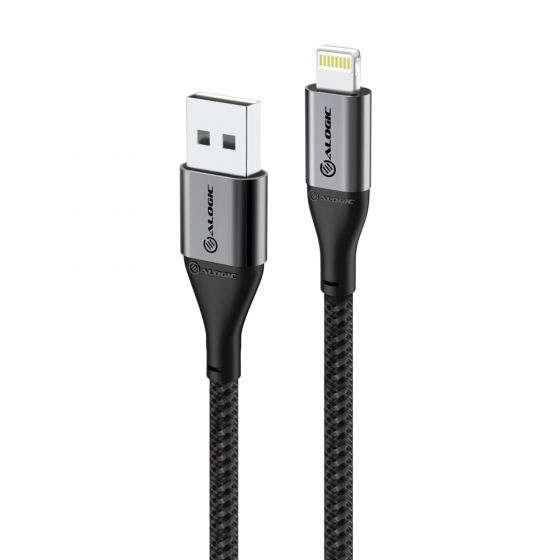 Picture of ALOGIC SUPER ULTRA USB-A TO LIGHTNING CABLE - 30CM - SPACE GREY