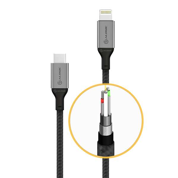Picture of ALOGIC USB-C TO LIGHTNING CABLE - 1.5M - SPACE GREY