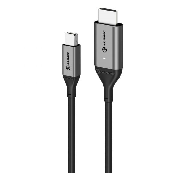 Picture of ALOGIC ULTRA MINI DISPLAYPORT 1.4 TO HDMI 2.0 CABLE - 4K 60HZ - 2M - SPACE GREY