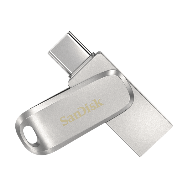 Picture of SANDISK ULTRA DUAL DRIVE LUXE SDDDC4 32GB USB TYPE C METAL USB3.1/TYPE C REVERSIBLE CONNECTOR SWIVEL DESIGN TYPE-C ENABLED DEVICES 5Y
