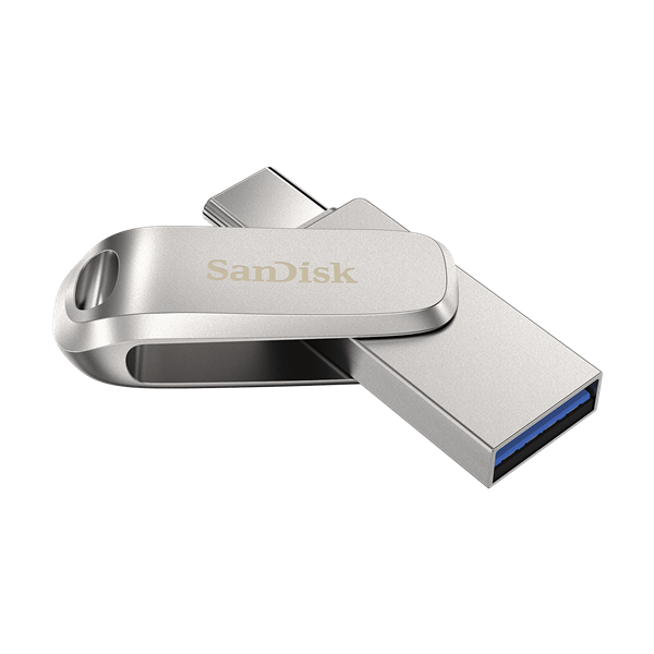 Picture of SANDISK ULTRA DUAL DRIVE LUXE SDDDC4 32GB USB TYPE C METAL USB3.1/TYPE C REVERSIBLE CONNECTOR SWIVEL DESIGN TYPE-C ENABLED DEVICES 5Y