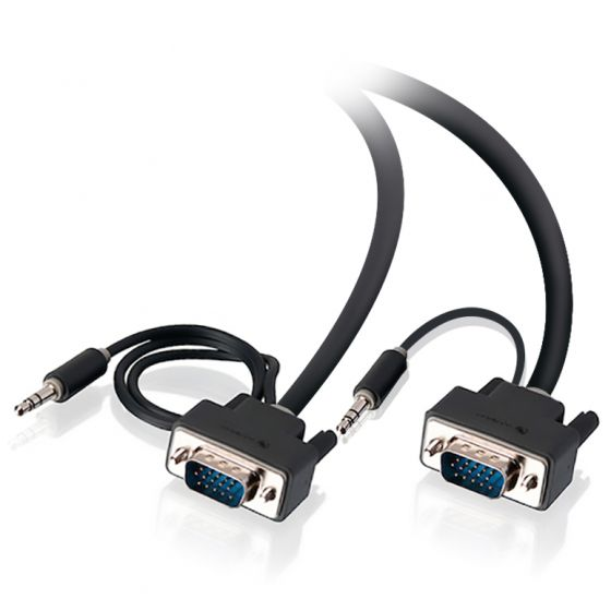 Picture of ALOGIC 2M PRO SERIES SLIM FLEXIBLE VGA CABLE WITH 80CM & 30CM 3.5MM STEREO AUDIO CABLE MALE TO MALE